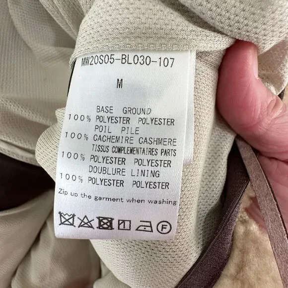 NWT Mastermind World Beige & Brown Cashmere Sherpa Jacket Skull & Crossbone Back - Picture 11 of 16